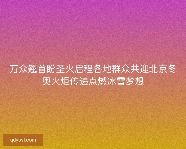 万众翘首盼圣火启程各地群众共迎北京冬奥火炬传递点燃冰雪梦想