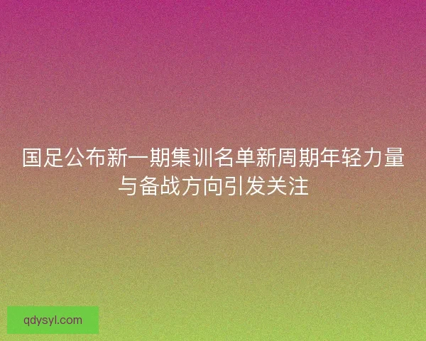 国足公布新一期集训名单新周期年轻力量与备战方向引发关注 国足公布新一期集训名单新周期年轻力量与备战方向引发关注
