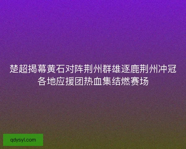 楚超揭幕黄石对阵荆州群雄逐鹿荆州冲冠各地应援团热血集结燃赛场 楚超揭幕黄石对阵荆州群雄逐鹿荆州冲冠各地应援团热血集结燃赛场