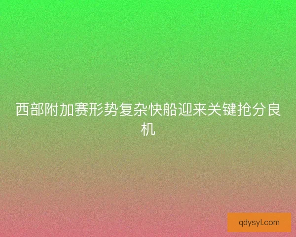 西部附加赛形势复杂快船迎来关键抢分良机 西部附加赛形势复杂快船迎来关键抢分良机